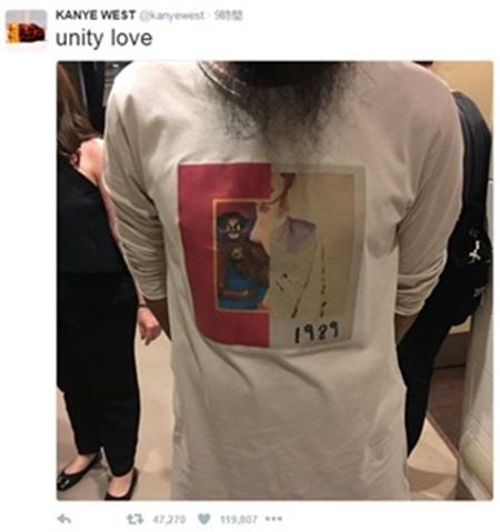 カニエ・ウェスト unity love ツイート テイラー・スウィフト アルバム Tシャツ