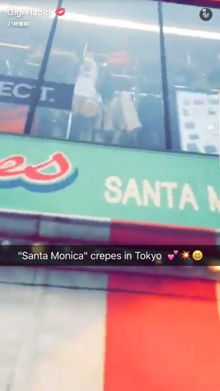 ジジ・ハディッド Gigi Hadid 来日 原宿 渋谷 東京 日本 クレープ 初来日